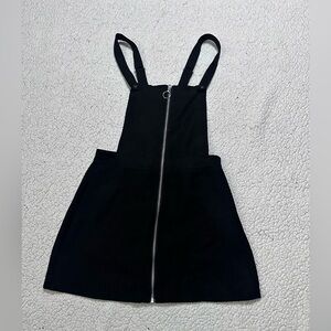Divided Black Pinafore Dress
